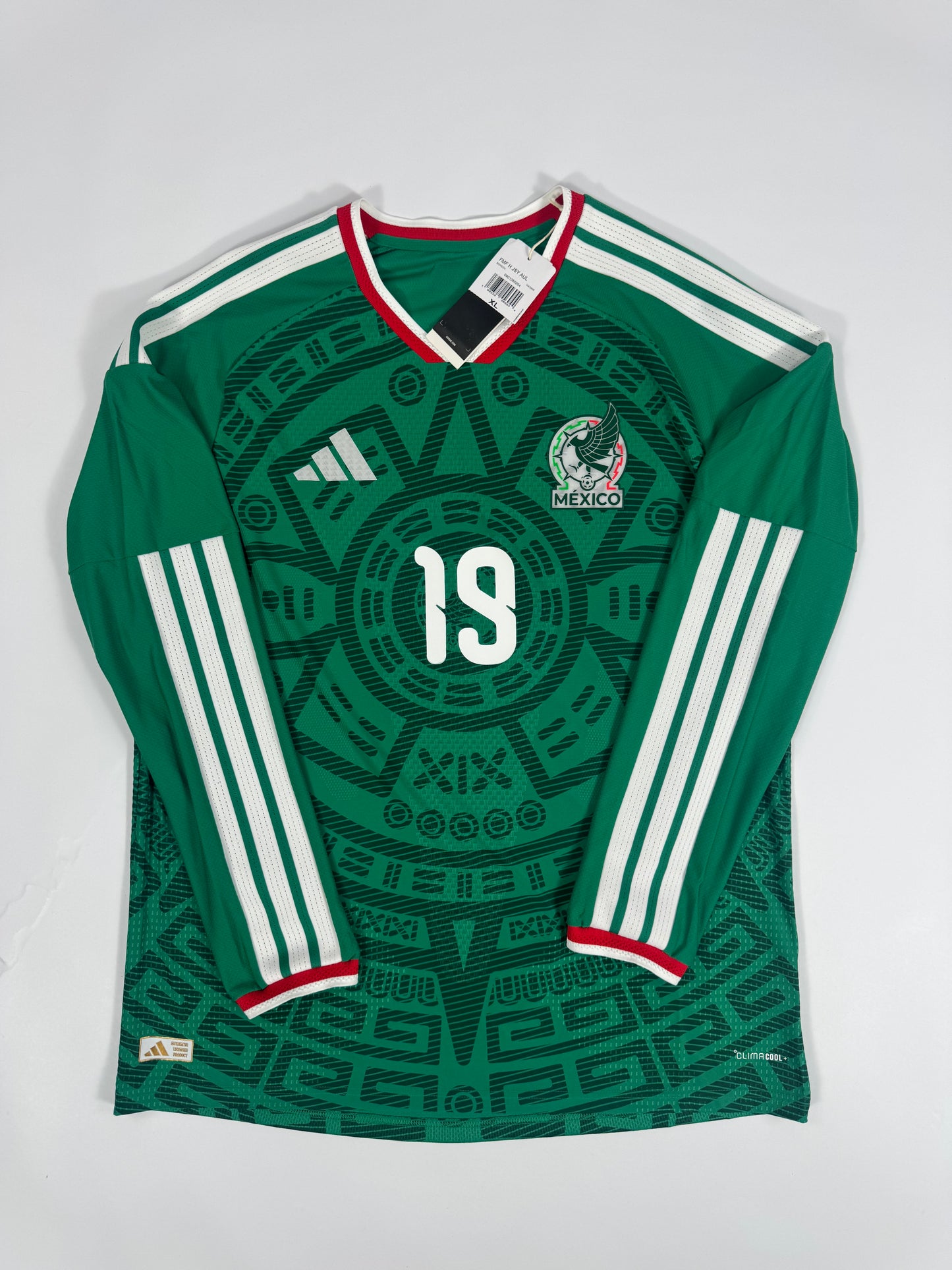 2026 ADIDAS MEXICO WORLD CUP HOME JERSEY LONG SLEEVE GILBERTO MORA 19 (XL) PLAYER VERSION