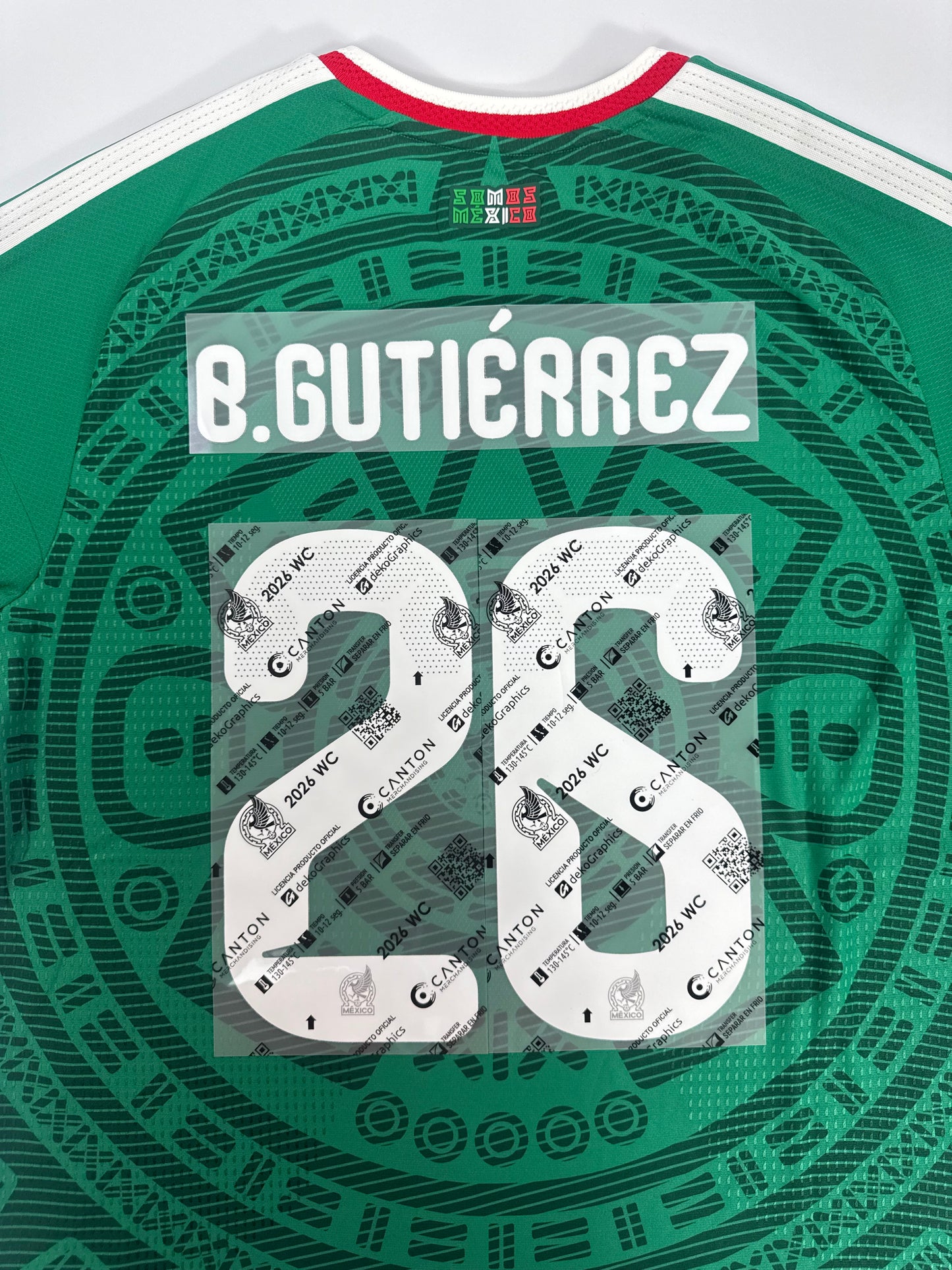 2026 MEXICO OFFICIAL NAME/NUMBER SET BRIAN GUTIERREZ 26