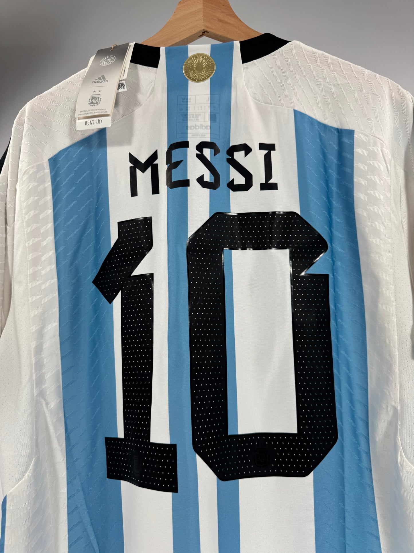 2022 ADIDAS ARGENTINA AUTHENTIC PLAYER VERSION HOME JERSEY MESSI 10 NEW WITH TAGS (L)