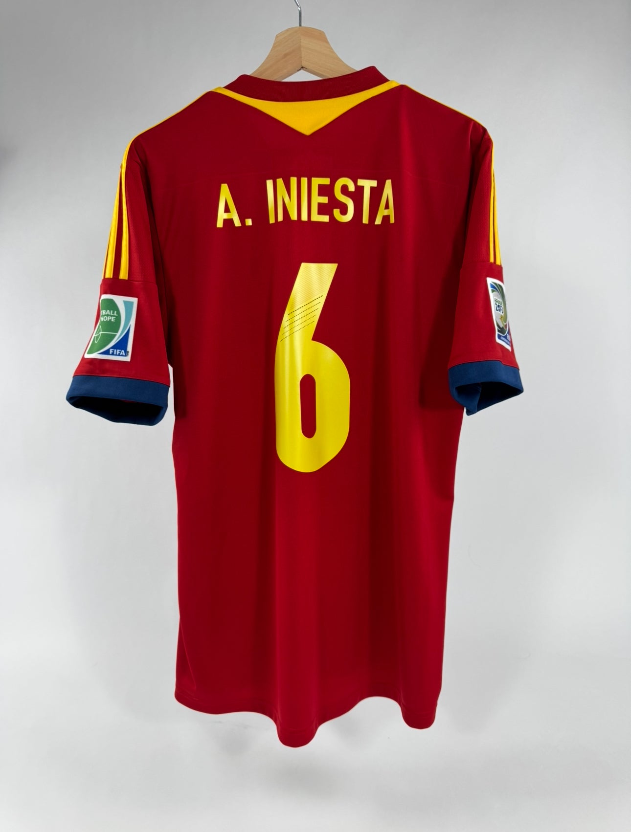 2013 ADIDAS SPAIN HOME JERSEY INIESTA 6-(L)