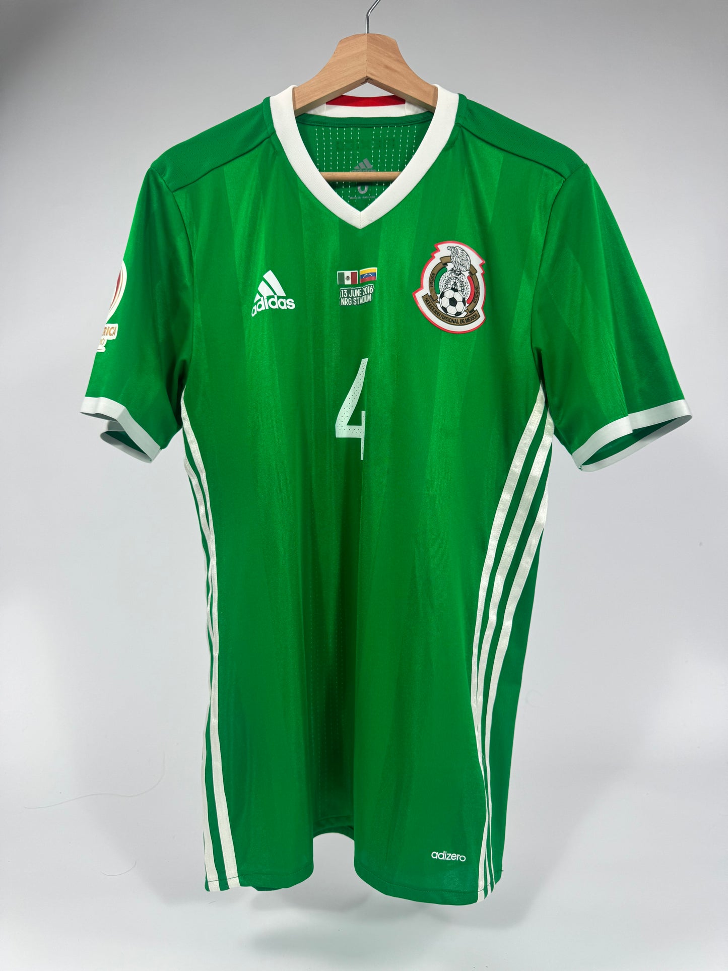 2016 ADIDAS MEXICO HOME JERSEY RAF MARQUEZ 4 PLAYER ISSUE UTILERIA (SIZE 6)