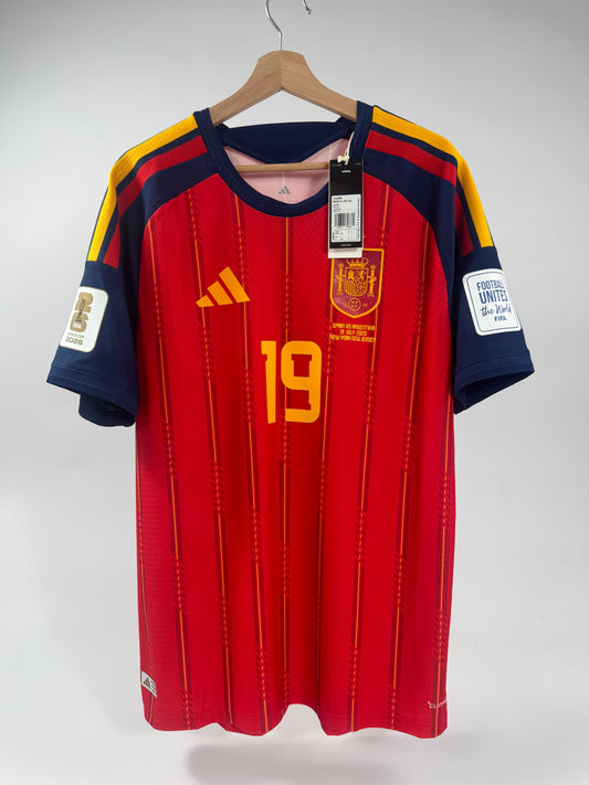 2026 ADIDAS SPAIN AUTHENTIC PLAYER VERSION HOME JERSEY LAMINE YAMAL 19 WORLD CUP FINAL (L) NEW WITH TAGS