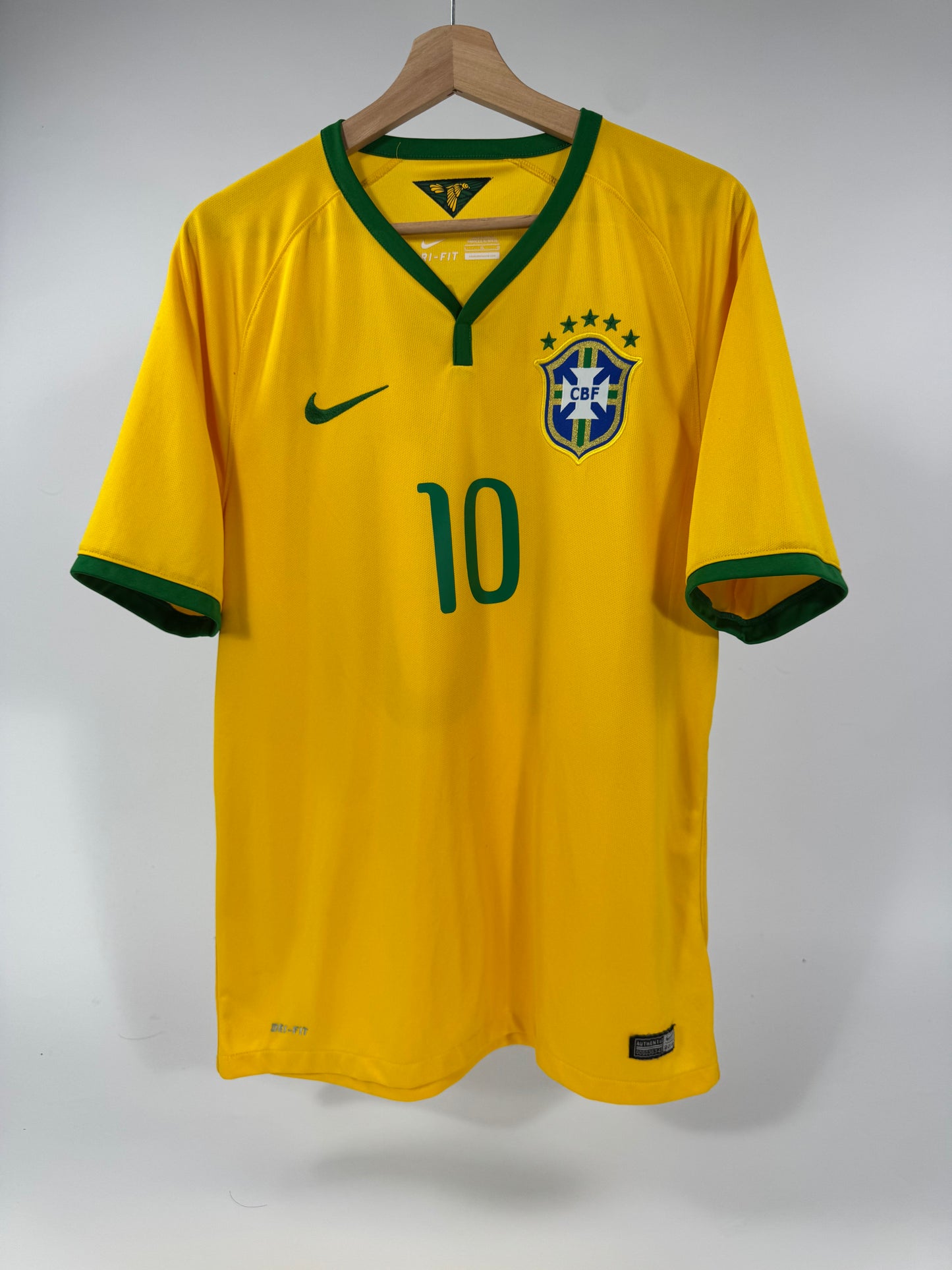 2014 NIKE BRAZIL HOME JERSEY NEYMAR JR 10 (LARGE)