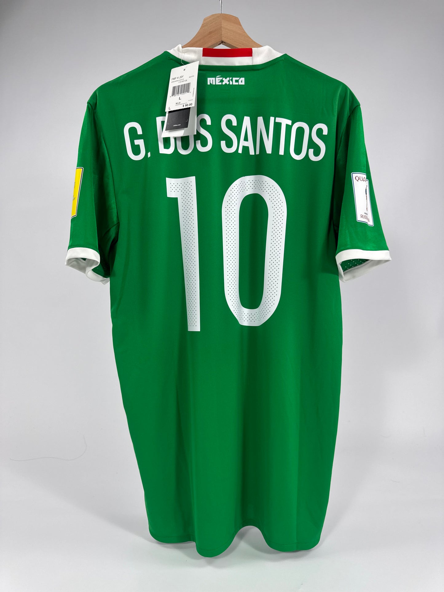 2016/17 ADIDAS MEXICO HOME JERSEY NEW WITH TAGS GIOVANI DOS SANTOS 10 WORLD CUP QUALIFIERS (L)  (L)