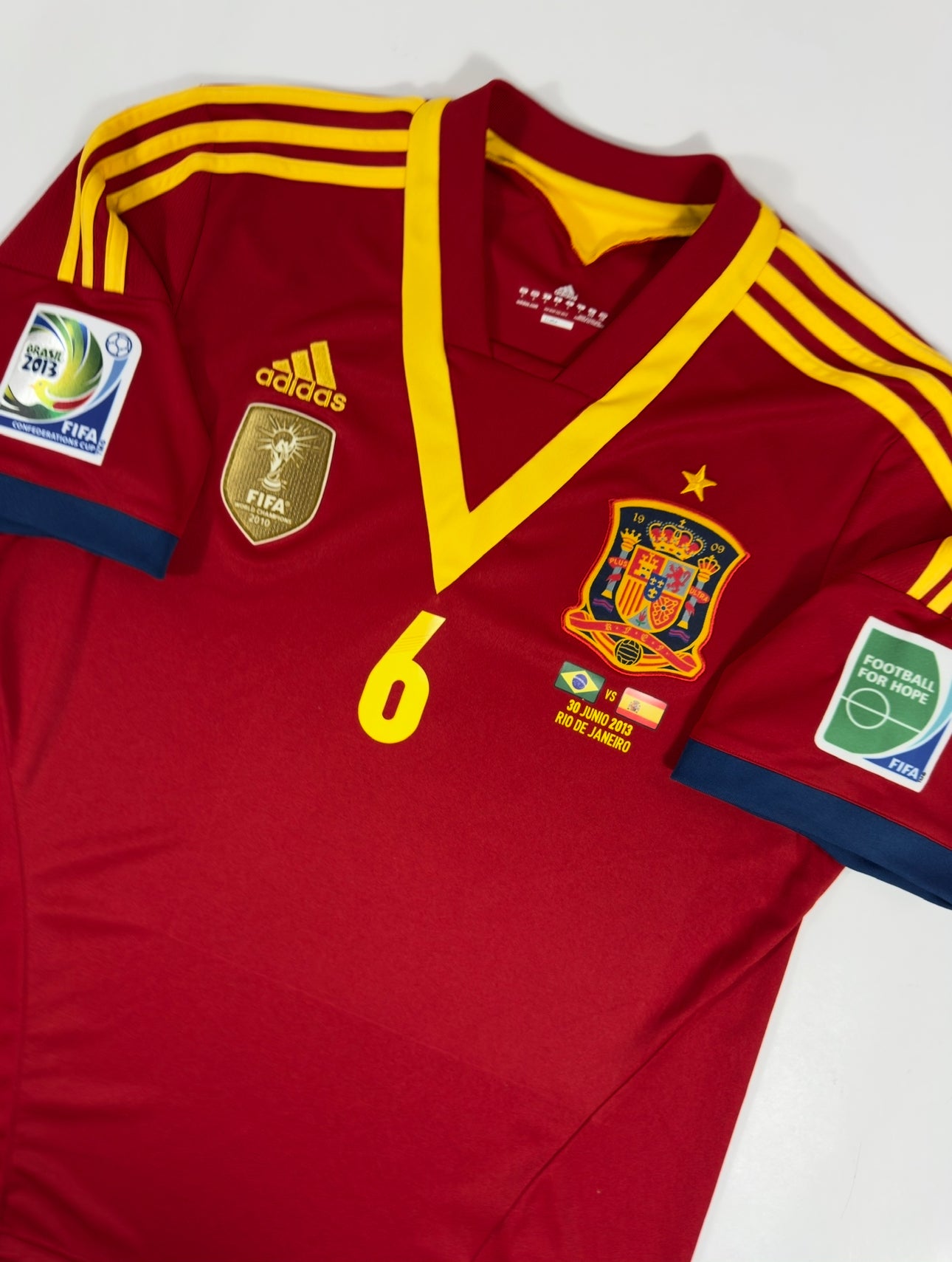 2013 ADIDAS SPAIN HOME JERSEY INIESTA 6-(L)