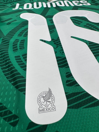 2026 ADIDAS MEXICO HOME JERSEY JULIÁN QUIÑONES 16 AUTHENTIC PLAYER VERSION (L)
