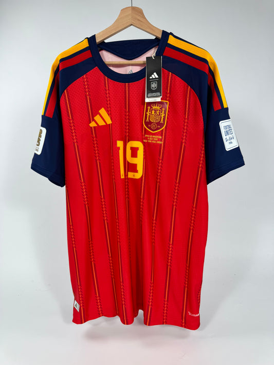 2026 ADIDAS SPAIN AUTHENTIC PLAYER VERSION HOME JERSEY LAMINE YAMAL 19 WORLD CUP FINAL (XL) NEW WITH TAGS