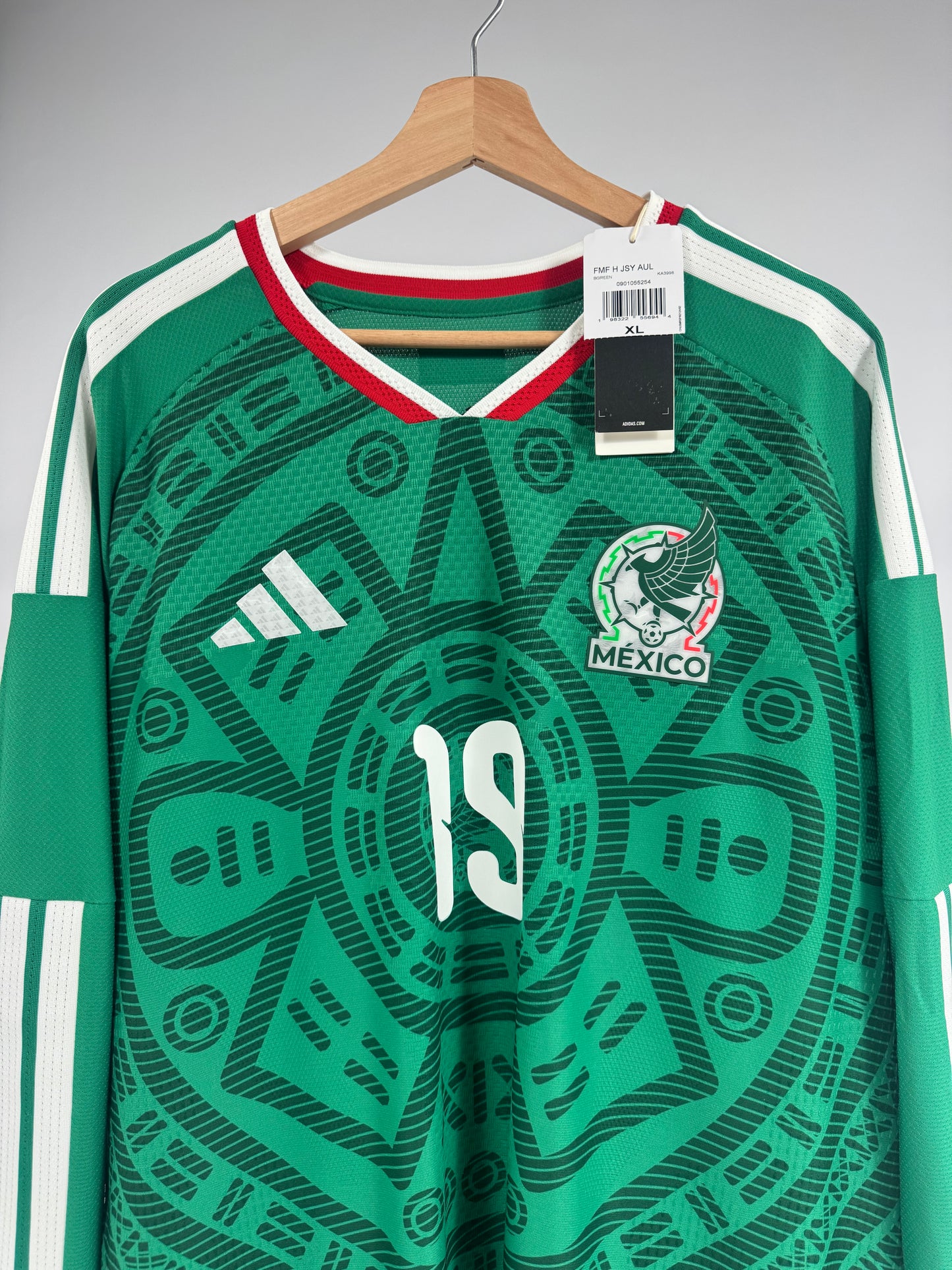 2026 ADIDAS MEXICO WORLD CUP HOME JERSEY LONG SLEEVE GILBERTO MORA 19 (XL) PLAYER VERSION
