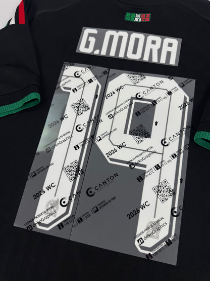 2026 MEXICO THIRD JERSEY NAMe/NUMBER SET-GILBERTO MORA 19