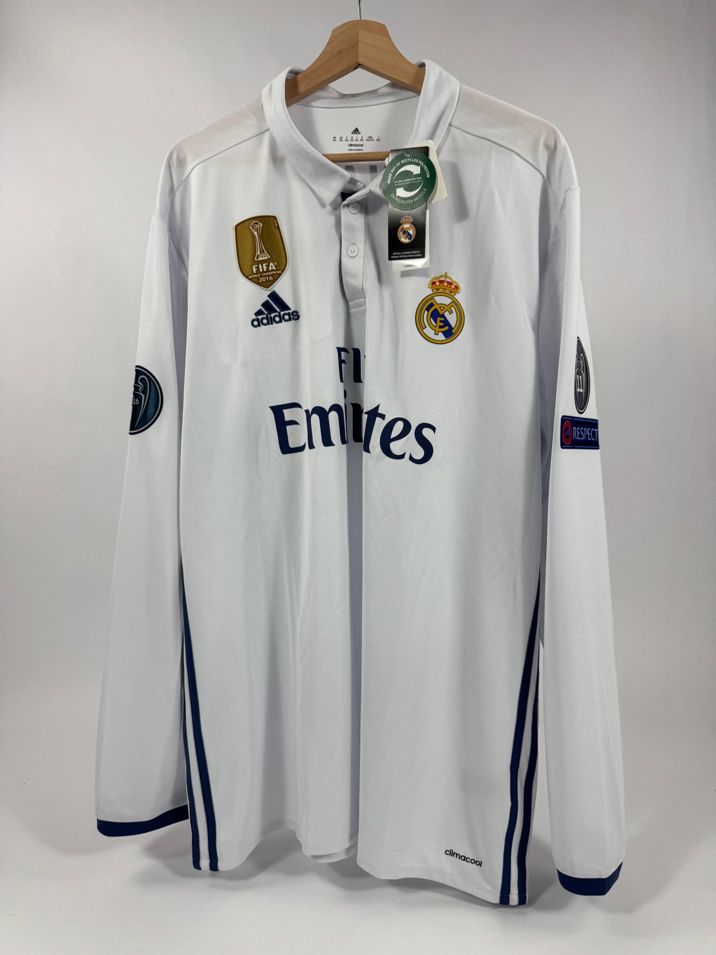 2017 ADIDAS REAL MADRID HOME JERSEY LONG SLEEVE RONALDO 7 NEW WITH TAGS (XXL)