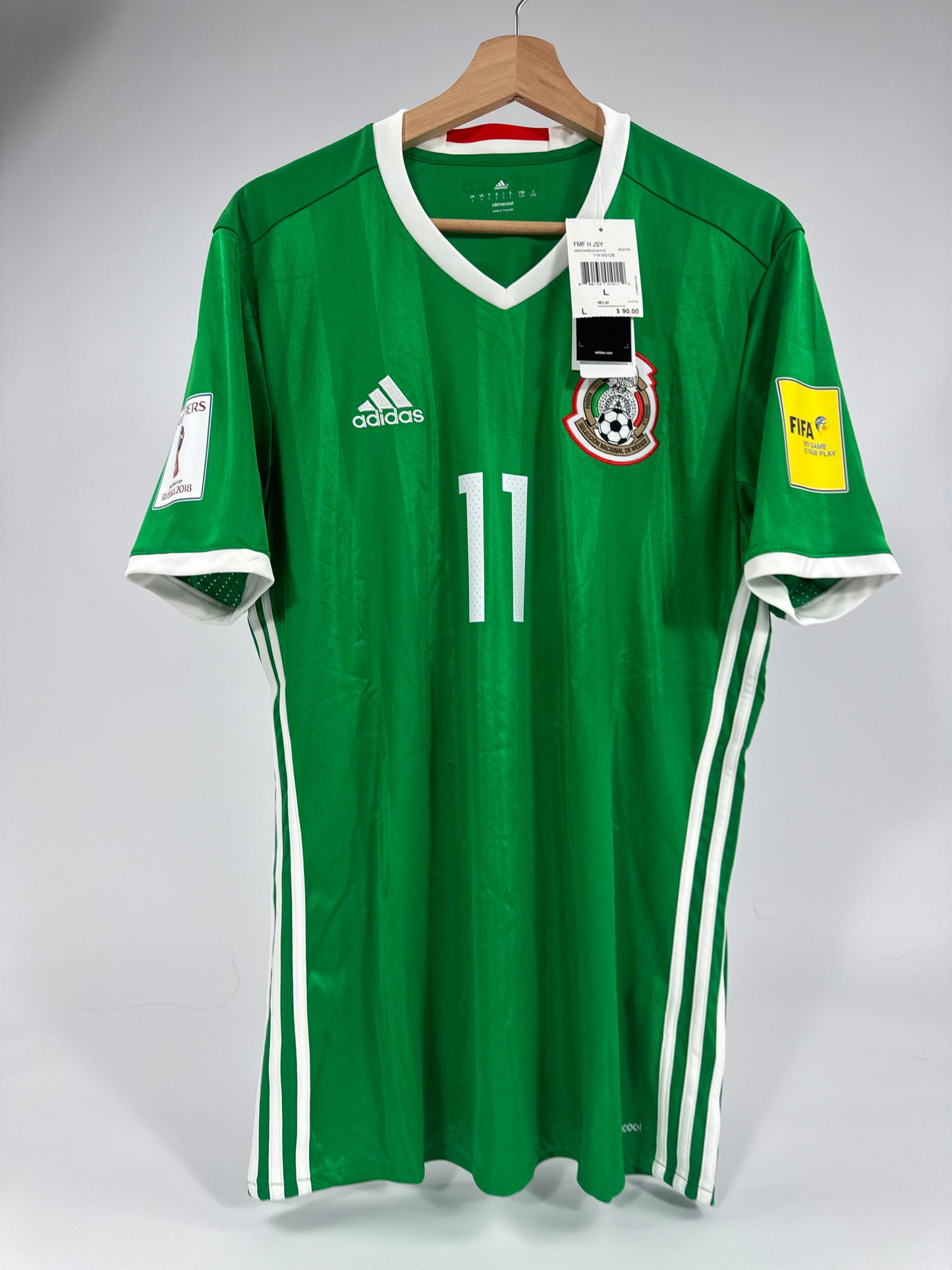 2016/17 ADIDAS MEXICO HOME JERSEY NEW WITH TAGS CARLOS VELA 11 WORLD CUP QUALIFIERS (L)