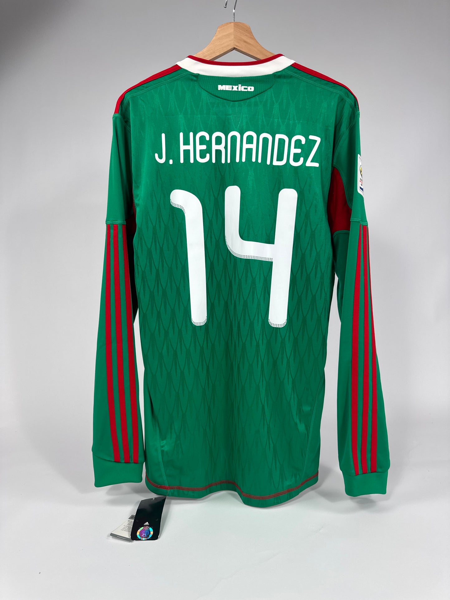 2010 ADIDAS MEXICO HOME JERSEY JAVIER HERNANDEZ 14 NEW WITH TAGS LONG SLEEVE (M)
