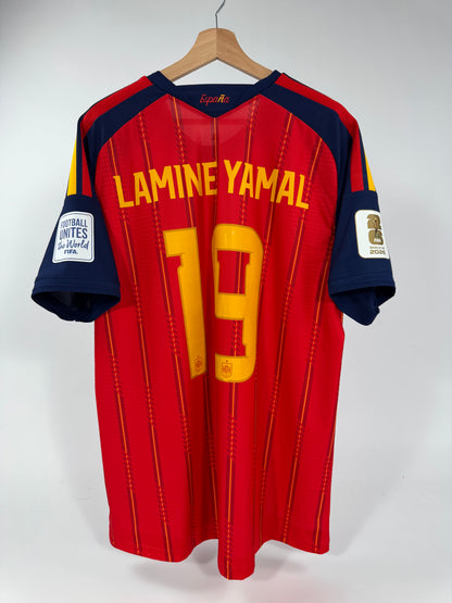 2026 ADIDAS SPAIN AUTHENTIC PLAYER VERSION HOME JERSEY LAMINE YAMAL 19 WORLD CUP FINAL (XL)