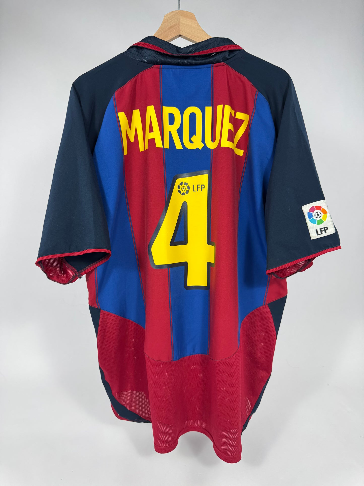 2003/2004 NIKE FC BARCELONA HOME JERSEY MARQUEZ 4-(XL)