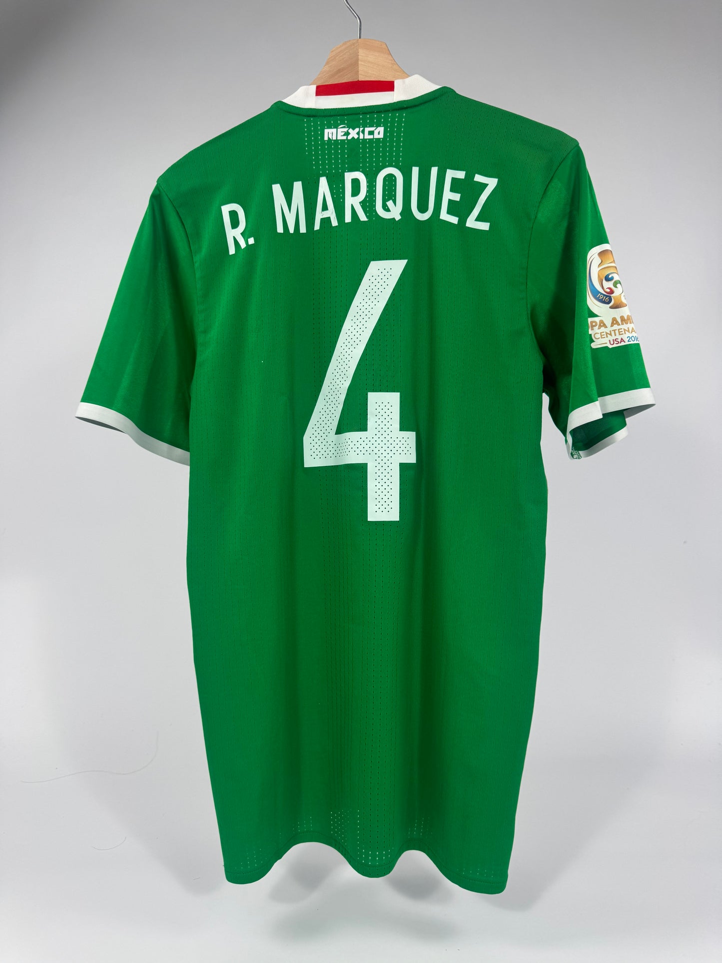 2016 ADIDAS MEXICO HOME JERSEY RAF MARQUEZ 4 PLAYER ISSUE UTILERIA (SIZE 6)