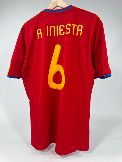2010 ADIDAS SPAIN HOME JERSEY INIESTA 6 (L)