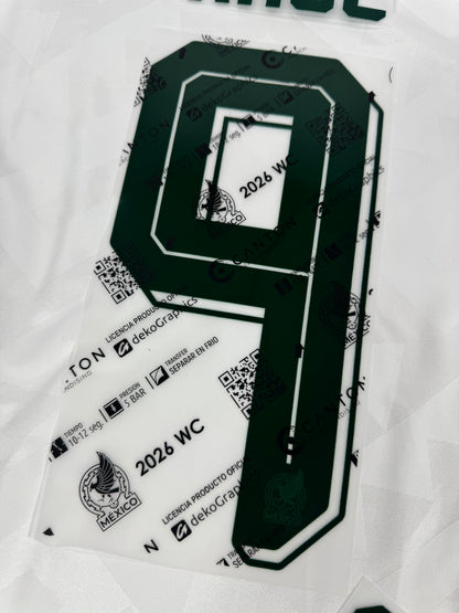 2026 OFFICIAL MEXICO WORLD CUP AWAY NAME SET-RAUL JIMENEZ 9