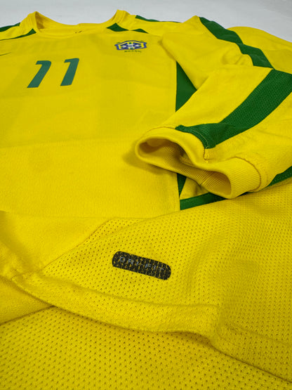 2011 NIKE BRAZIL HOME JERSEY RONALDINHO 11 LONG SLEEVE-(M)