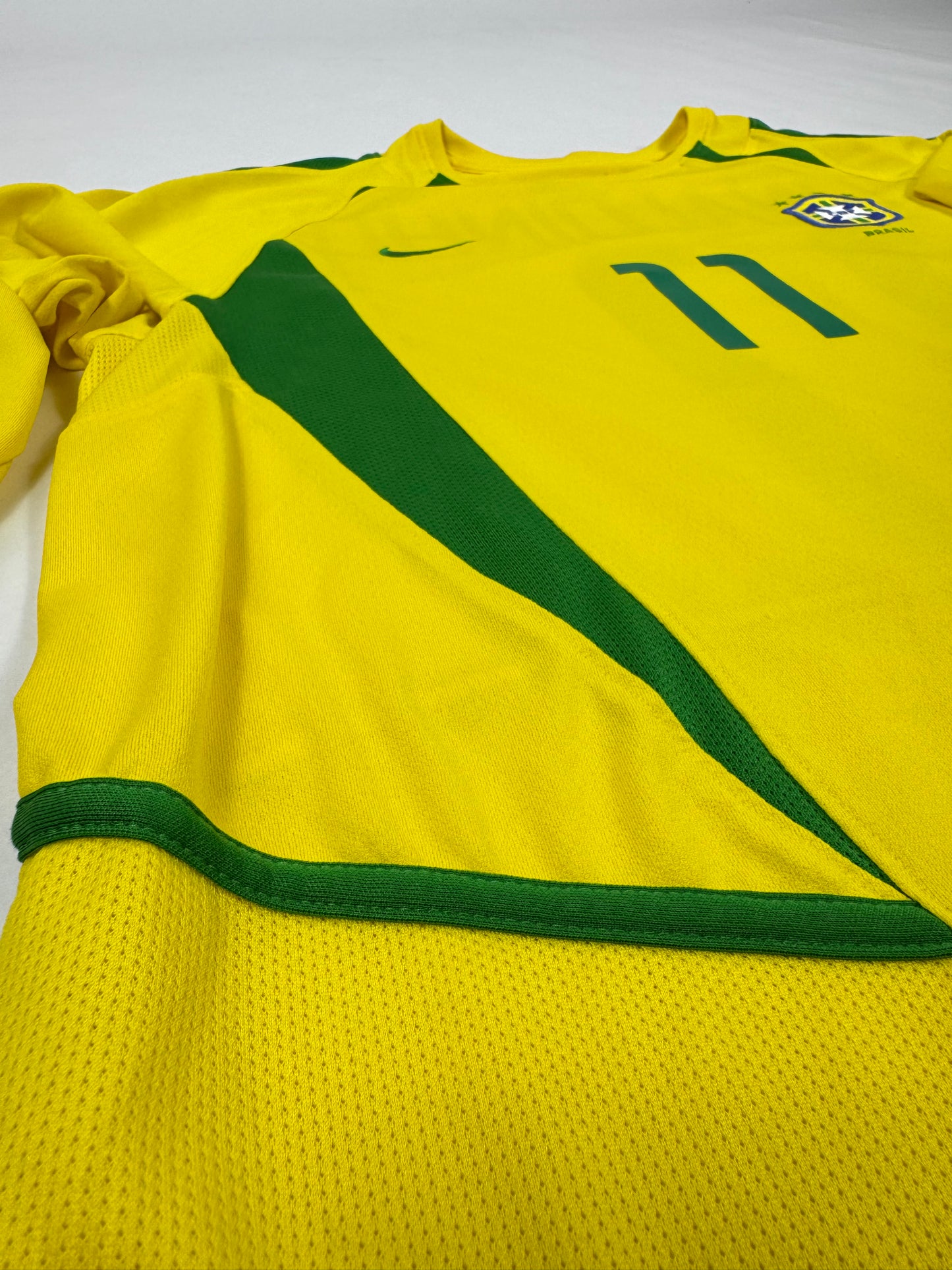 2011 NIKE BRAZIL HOME JERSEY RONALDINHO 11 LONG SLEEVE-(M)