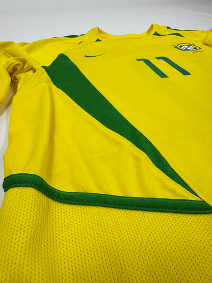 2011 NIKE BRAZIL HOME JERSEY RONALDINHO 11 LONG SLEEVE-(M)