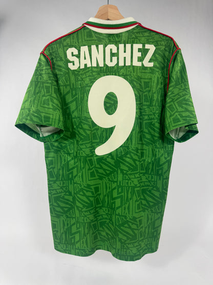 1994 UMBRO MEXICO HOME JERSEY HUGO SANCHEZ 9-(M)