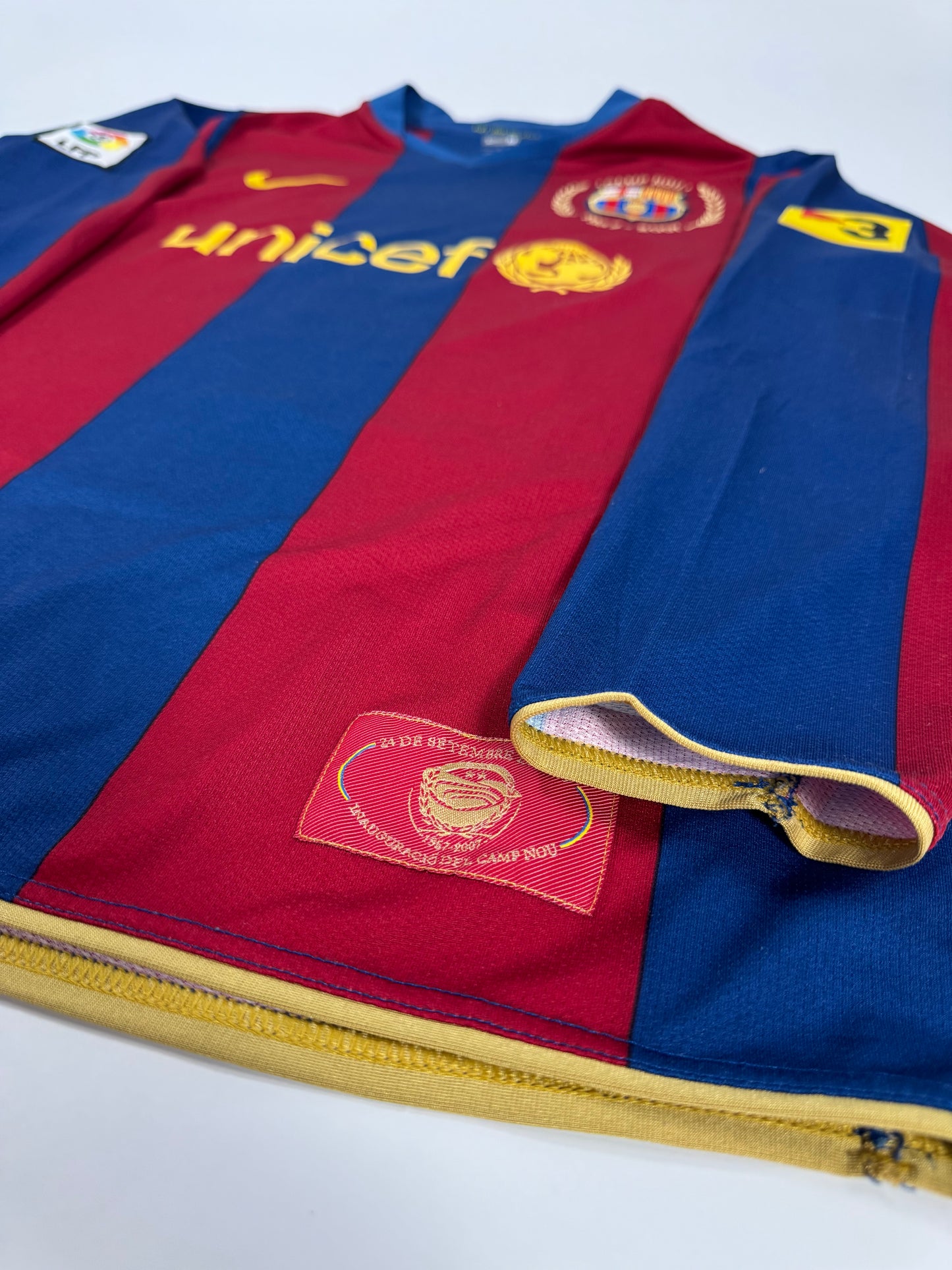 2007 NIKE FC BARCELONA HOME RONALDINHO 10 LONG SLEEVE (M)
