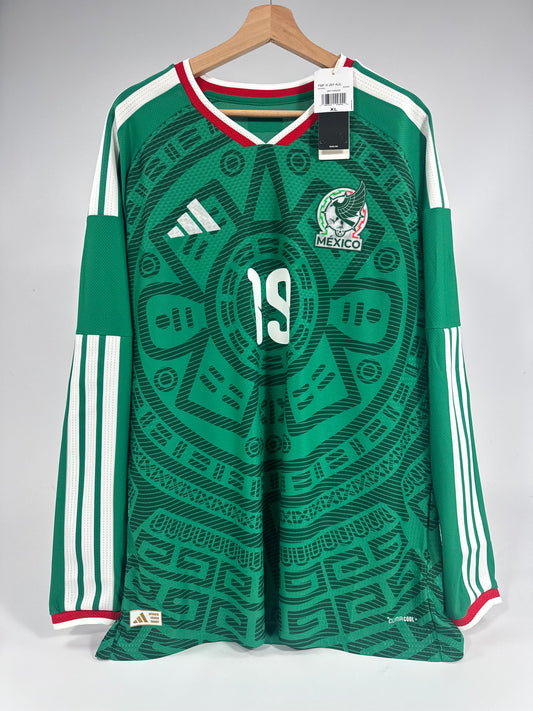 2026 ADIDAS MEXICO WORLD CUP HOME JERSEY LONG SLEEVE GILBERTO MORA 19 (XL) PLAYER VERSION