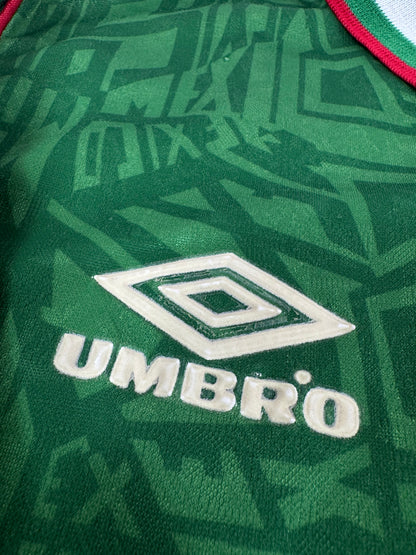 1994 UMBRO MEXICO HOME JERSEY HUGO SANCHEZ 9-(M)