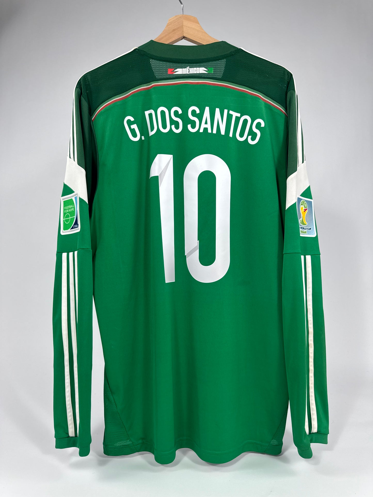 2014 ADIDAS MEXICO HOME JERSEY BGIOVANI DOS SANTOS 10 LONG SLEEVE (L)