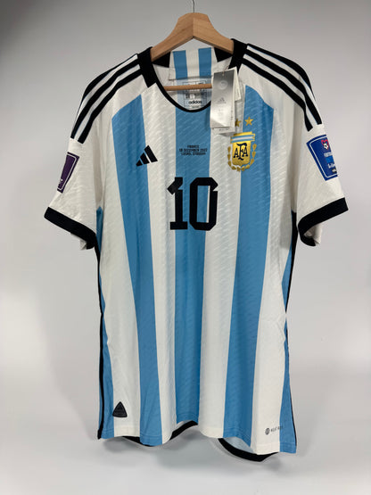 2022 ADIDAS ARGENTINA AUTHENTIC PLAYER VERSION HOME JERSEY MESSI 10 NEW WITH TAGS (L)