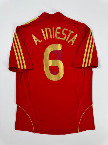 2008/09 ADIDAS SPAIN HOME JERSEY ANDRES INIESTA 6 (L)