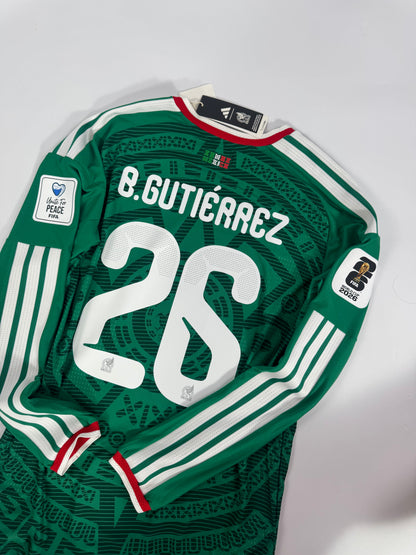 2026 ADIDAS MEXICO WORLD CUP HOME JERSEY LONG SLEEVE BRIAN GUTIERREZ 26 (M)