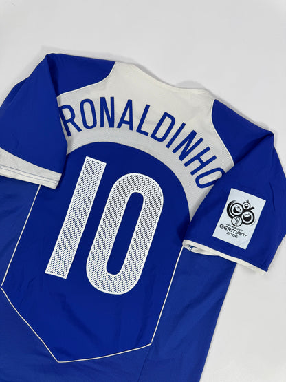 2004/05 NIKE T90 BRAZIL AWAY JERSEY RONALDINHO 10 (M)