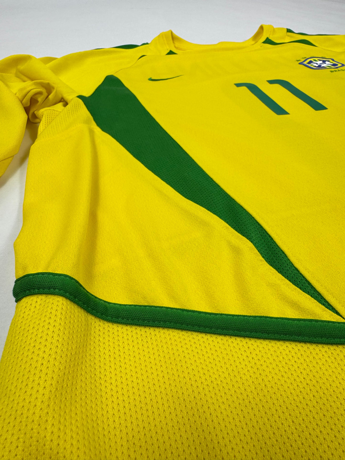 2011 NIKE BRAZIL HOME JERSEY RONALDINHO 11 LONG SLEEVE-(M)