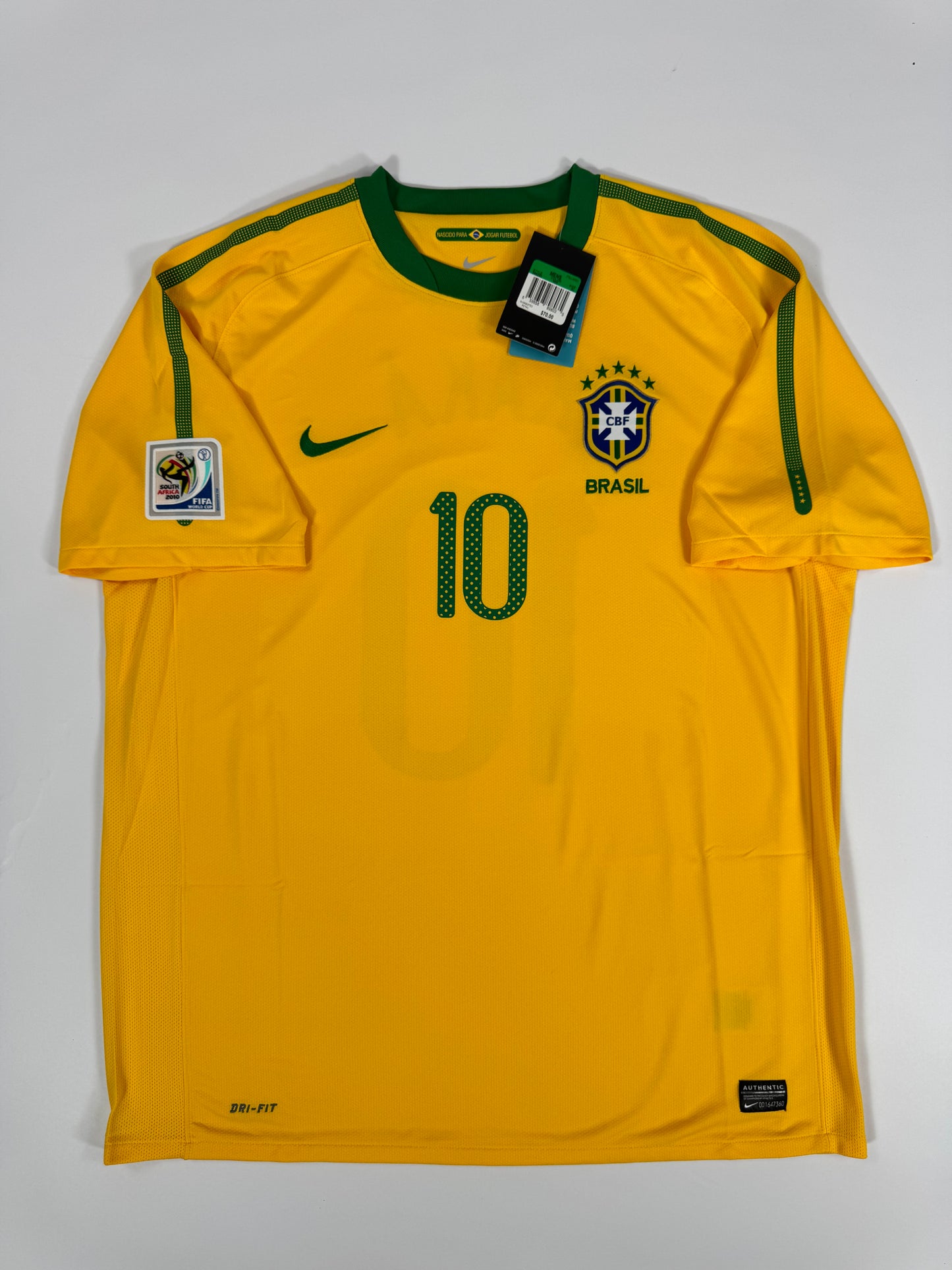2010 NIKE BRAZIL HOME JERSEY KAKA 10 (XL) NEW WITH TAGS