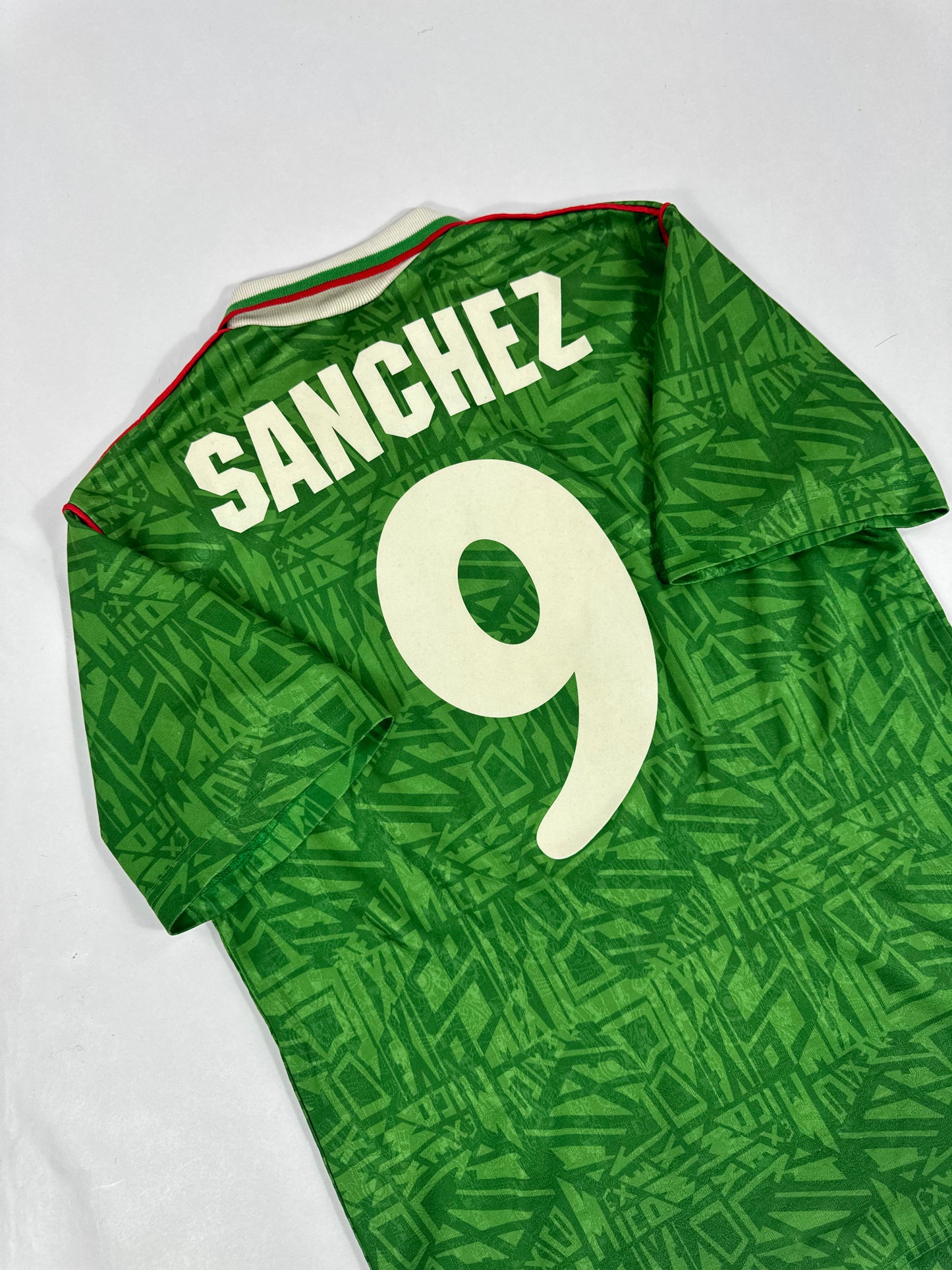 1994 UMBRO MEXICO HOME JERSEY HUGO SANCHEZ 9-(M)