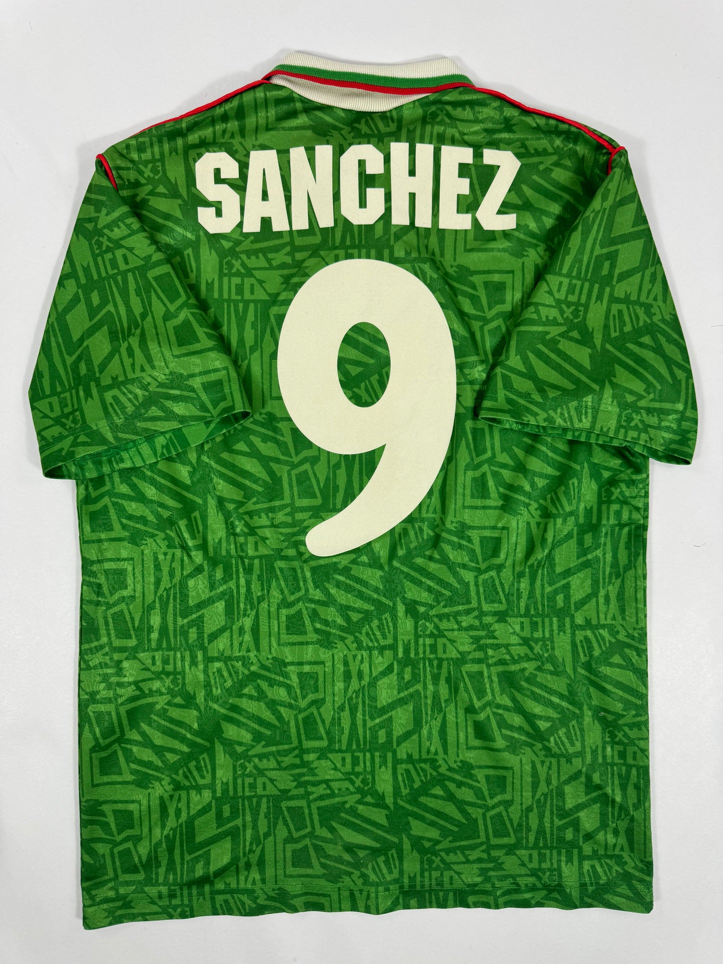 1994 UMBRO MEXICO HOME JERSEY HUGO SANCHEZ 9-(M)