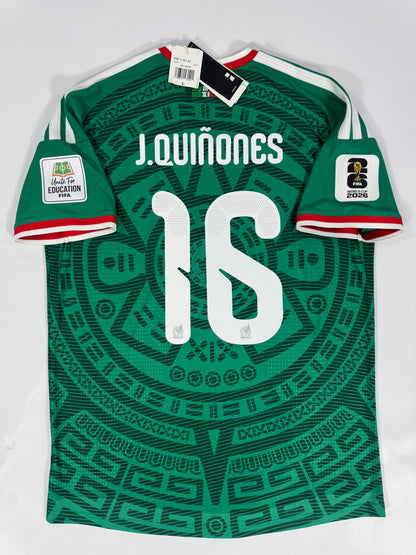 2026 ADIDAS MEXICO HOME JERSEY AUTHENTIC PLAYER VERSION QUIÑONES 16 (L) NEW WITH TAGS