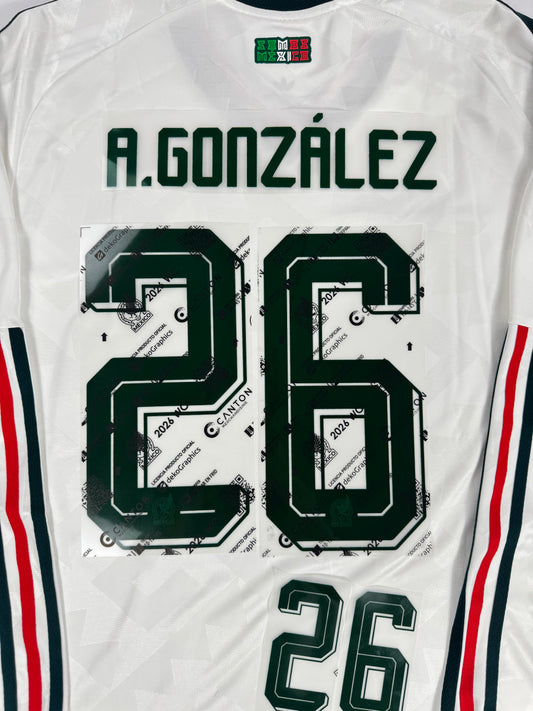 2026 OFFICIAL MEXICO WORLD CUP AWAY NAME SET-ARMANDO GONZALEZ