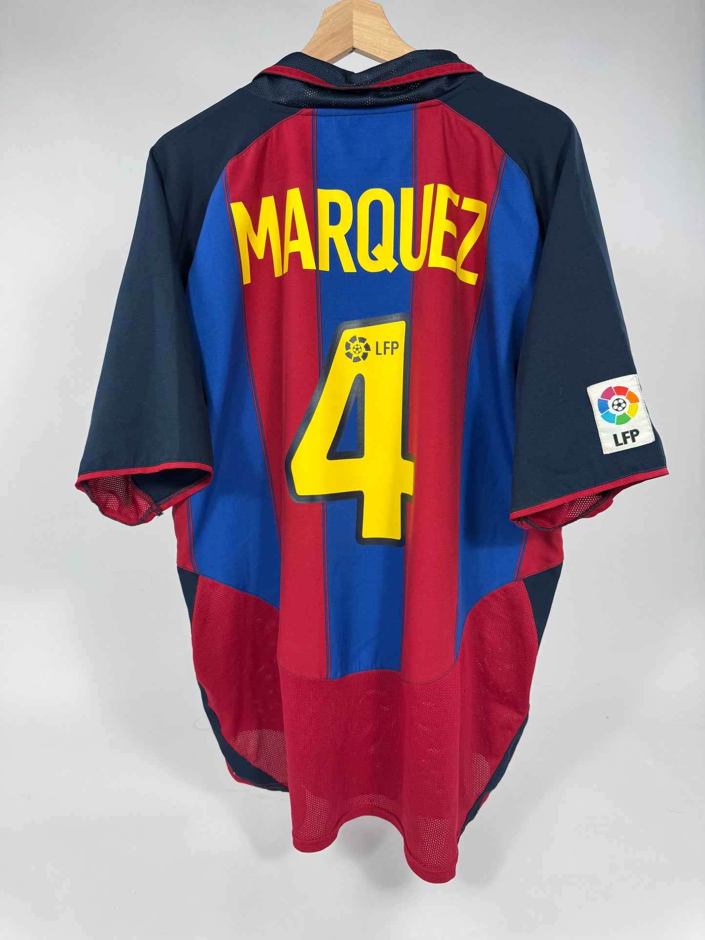 2003/2004 NIKE FC BARCELONA HOME JERSEY MARQUEZ 4-(XL)