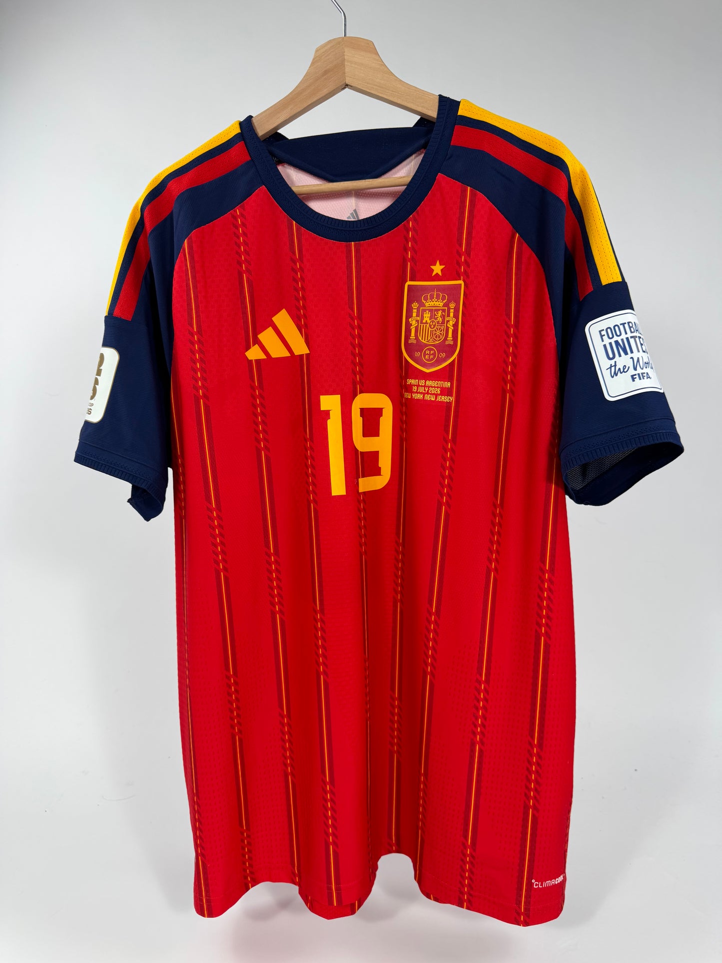 2026 ADIDAS SPAIN AUTHENTIC PLAYER VERSION HOME JERSEY LAMINE YAMAL 19 WORLD CUP FINAL (XL)