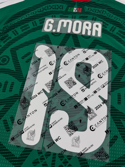 2026 MEXICO HOME JERSEY NAME SET-GILBERTO MORA 19