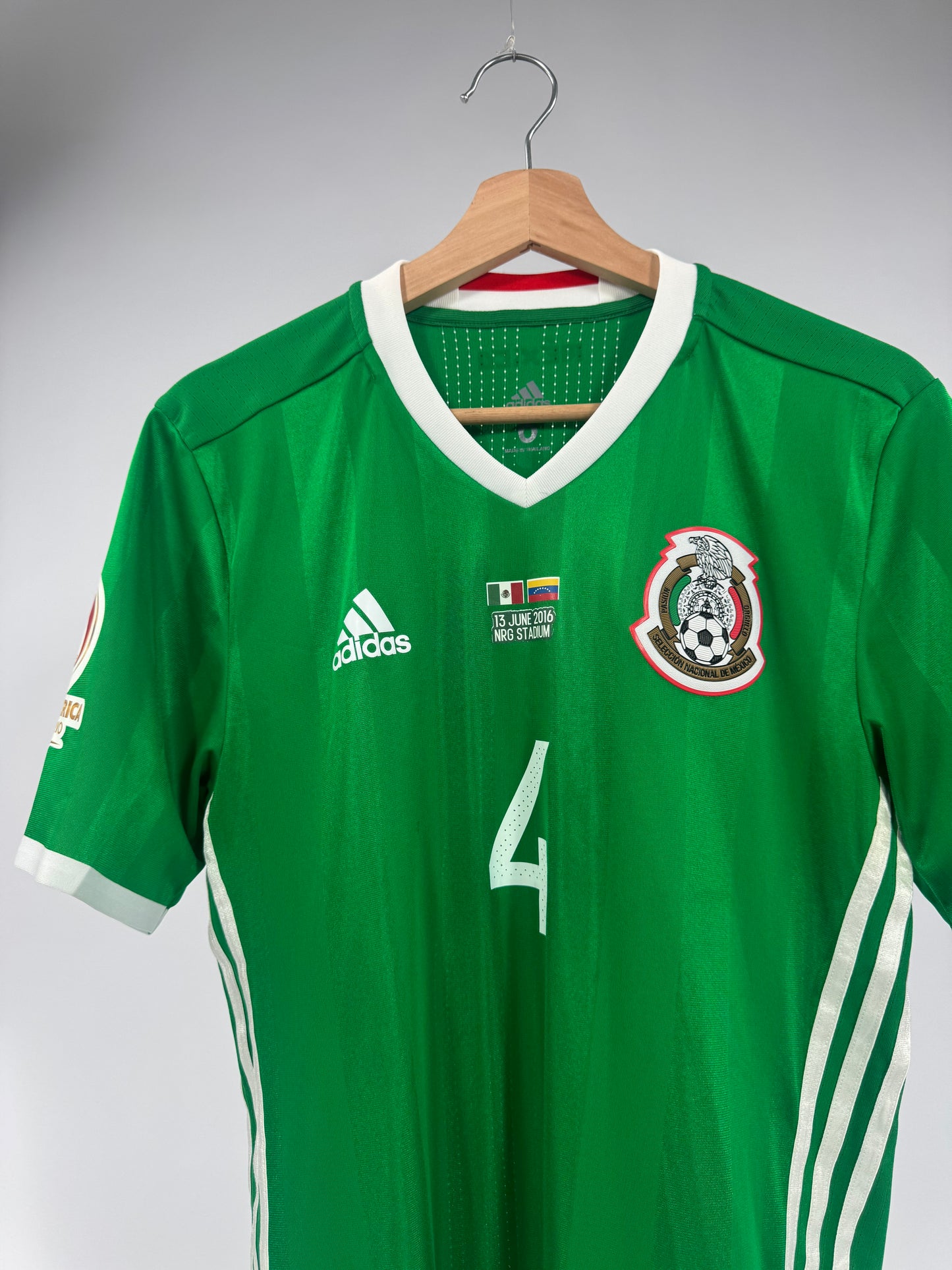 2016 ADIDAS MEXICO HOME JERSEY RAF MARQUEZ 4 PLAYER ISSUE UTILERIA (SIZE 6)