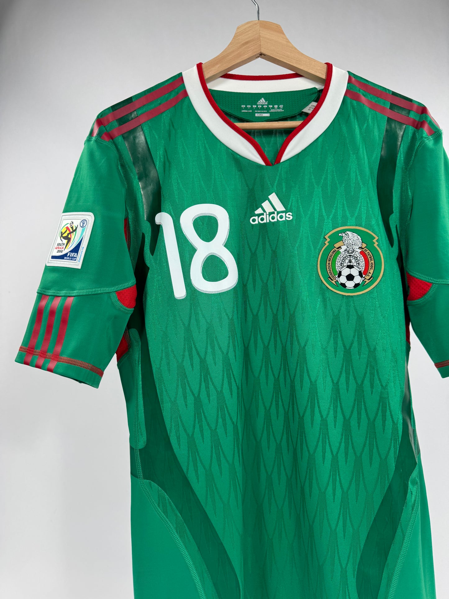 2010 ADIDAS TECHFIT MEXICO HOME JERSEY GUARDADO 18 (L) PLAYER VERSION