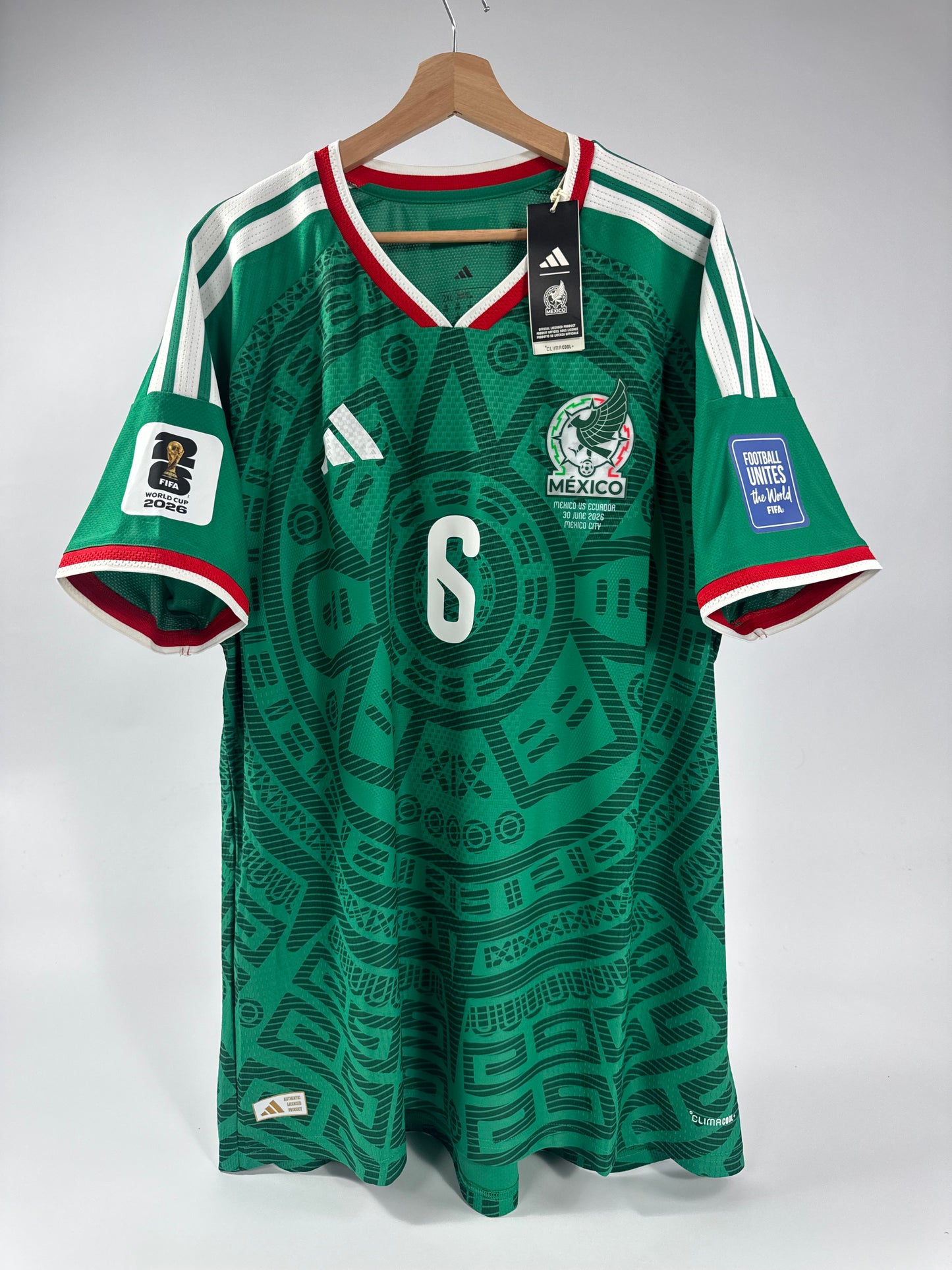 2026 ADIDAS MEXICO HOME AUTHENTIC JERSEY NEW WITH TAGS ERIK LIRA 6 (XXL) NEW WITH TAGS