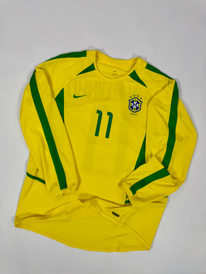2011 NIKE BRAZIL HOME JERSEY RONALDINHO 11 LONG SLEEVE-(M)