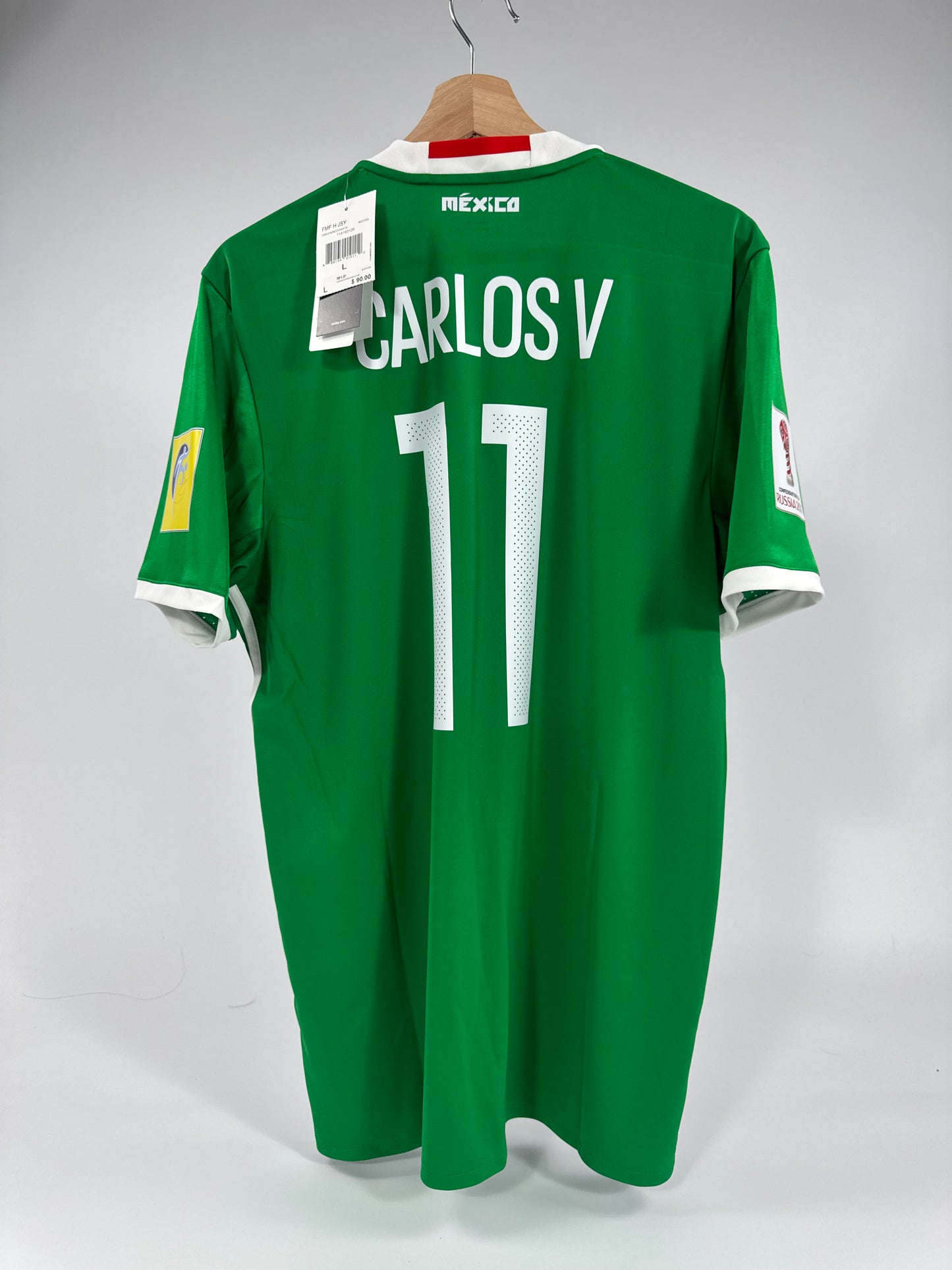 2016/17 ADIDAS MEXICO HOME JERSEY NEW WITH TAGS CONFEDERATIONS CUP CARLOS VELA 11 (L)
