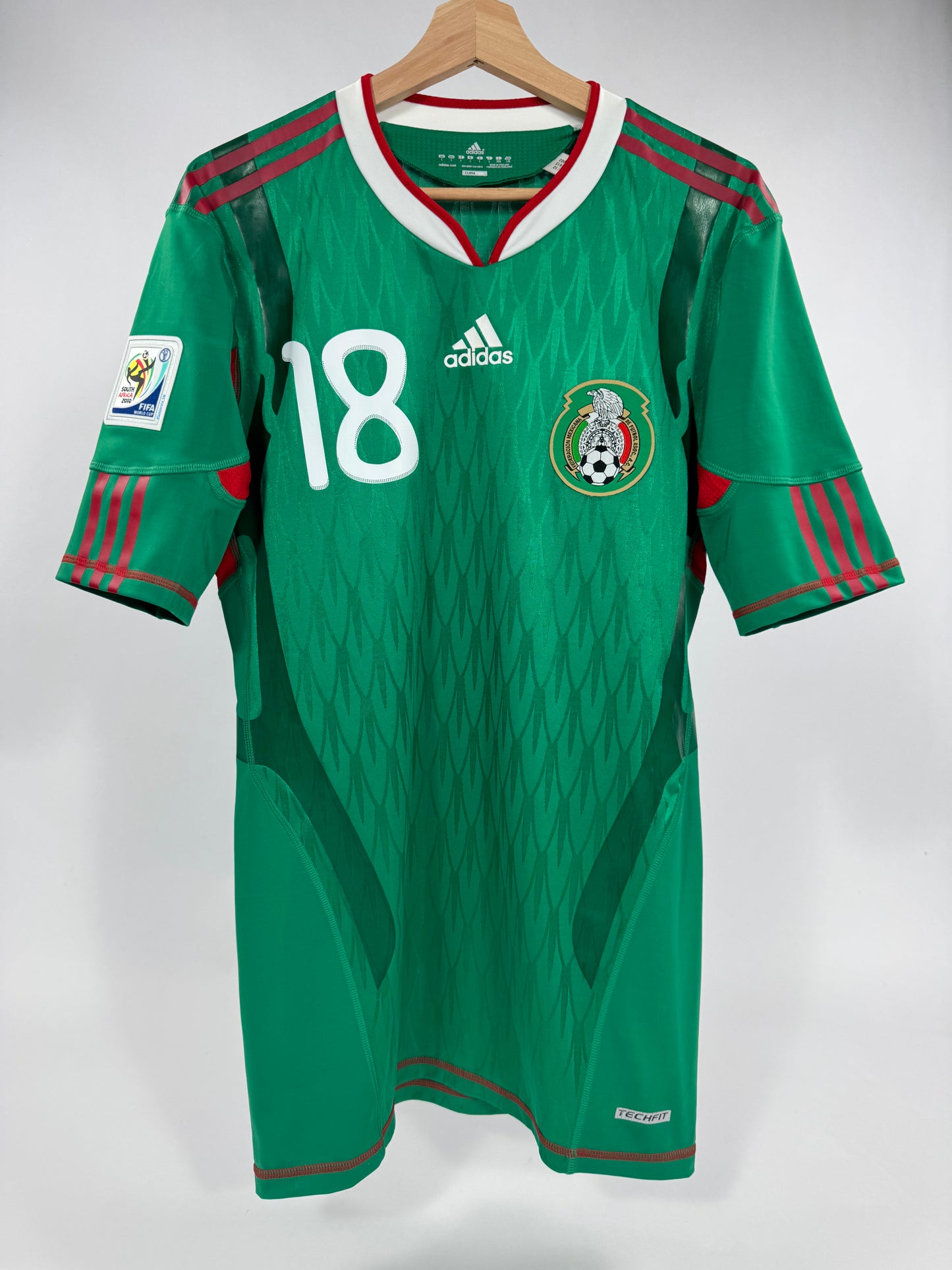 2010 ADIDAS TECHFIT MEXICO HOME JERSEY GUARDADO 18 (L) PLAYER VERSION