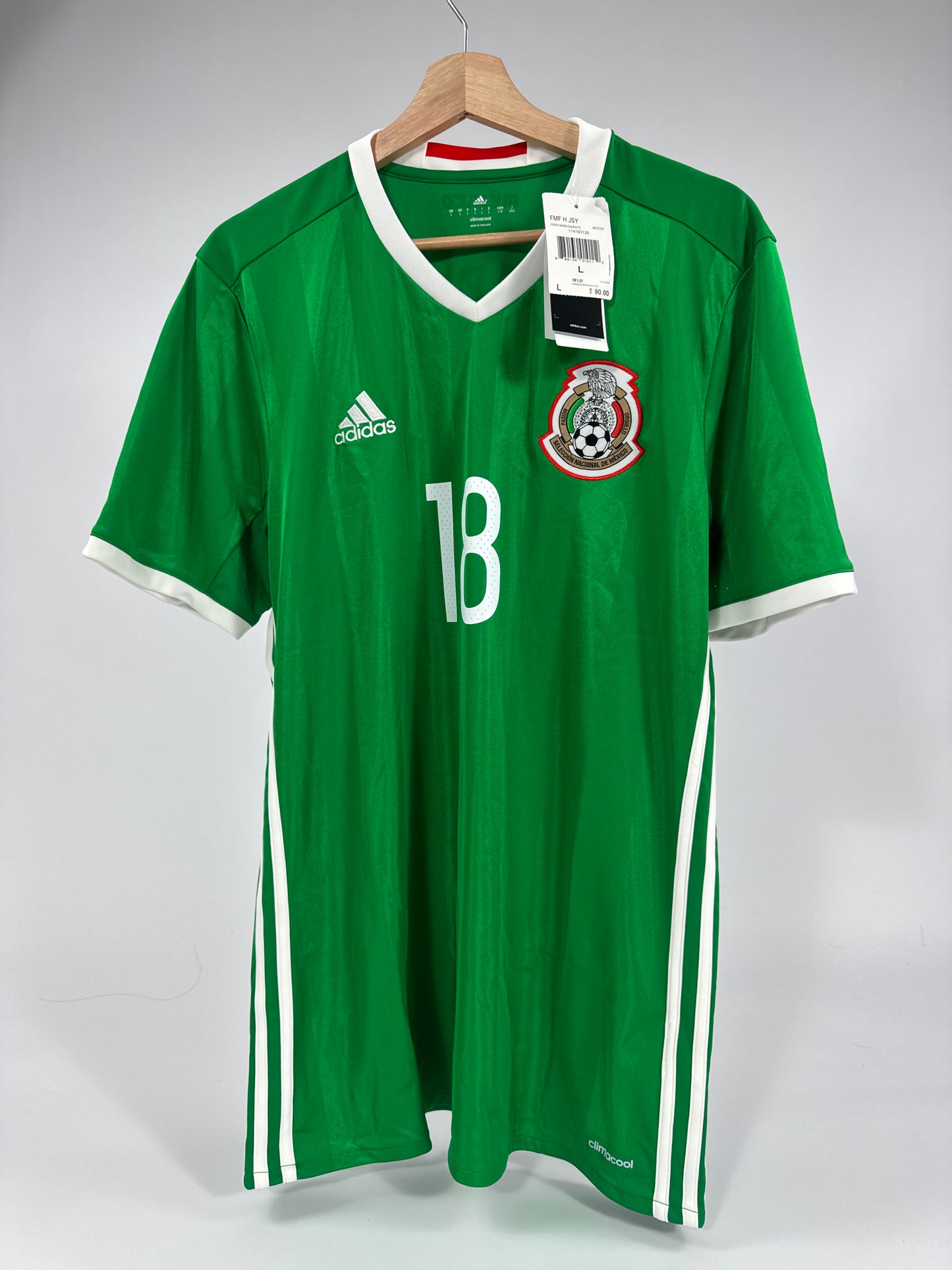 2016/17 ADIDAS MEXICO HOME JERSEY NEW WITH TAGS ANDRES GUARDADO 18 (L)