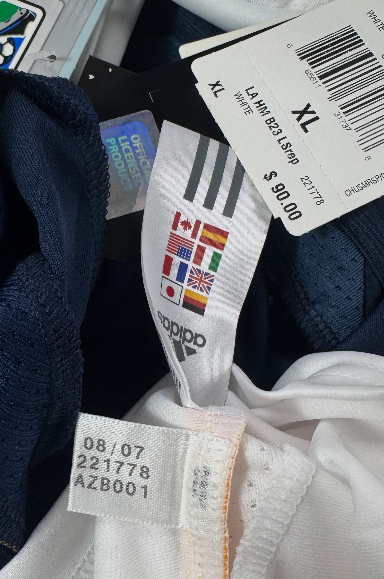 2007/08 ADIDAS LA GALAXY HOME JERSEY DAVID BECKHAM 23 NEW WITH TAGS-(XL)